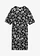 Blousejurk met linnen, Kleur: zwart-wolwit met print