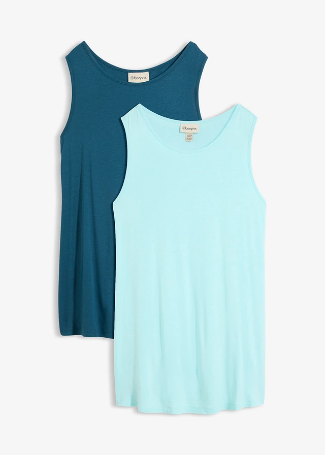 Lange top van zachte viscose (set van 2)
