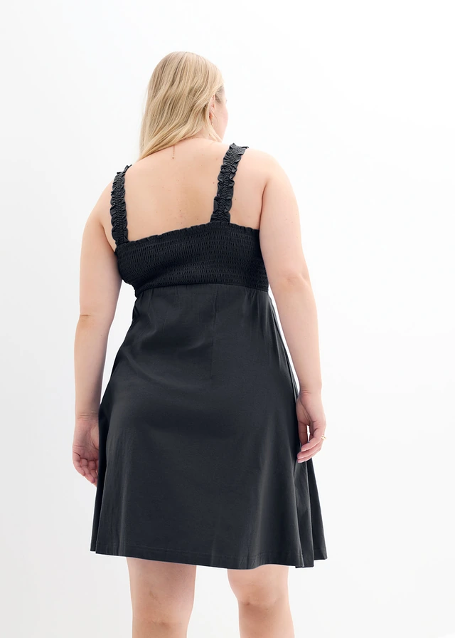 Lot de 2 robes de grossesse en coton, Couleur: bleu foncé/noir