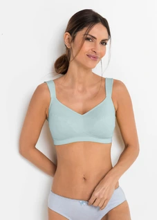 Lot de 2 soutiens-gorge coton sans armatures, Couleur: menthol clair + écru