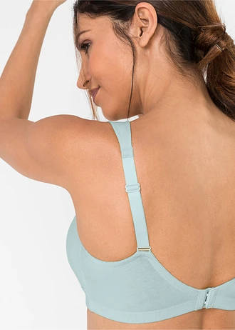 Sutien fără armătură cu bumbac organic (set/2 buc.) • verde-mentol deschis/ecru • magazin bonprix