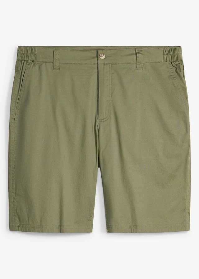 Stretchbermuda met elastische tailleband, regular fit, Kleur: olijfgroen