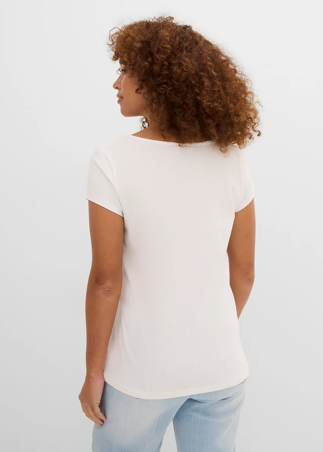 T-shirt manches courtes à encolure carrée • blanc • product-page.page-title-suffix