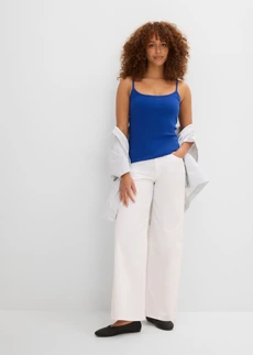 Lot de 3 tops à bretelles spaghetti 100% coton • bleu cobalt/orange vif/vert aventurine • Boutique bonprix