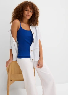 Lot de 3 tops à bretelles spaghetti 100% coton • bleu cobalt/orange vif/vert aventurine • Boutique bonprix