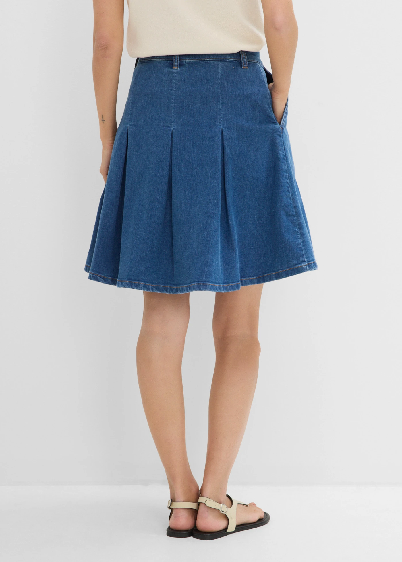 Džínová sukně Mid Waist, sklady • modrý denim used • bonprix obchod