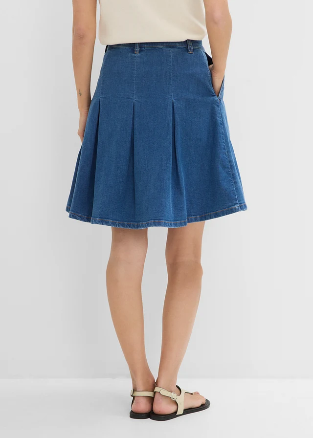 Spijkerrok mid waist, met plooien • blauw denim used • product-page.page-title-suffix