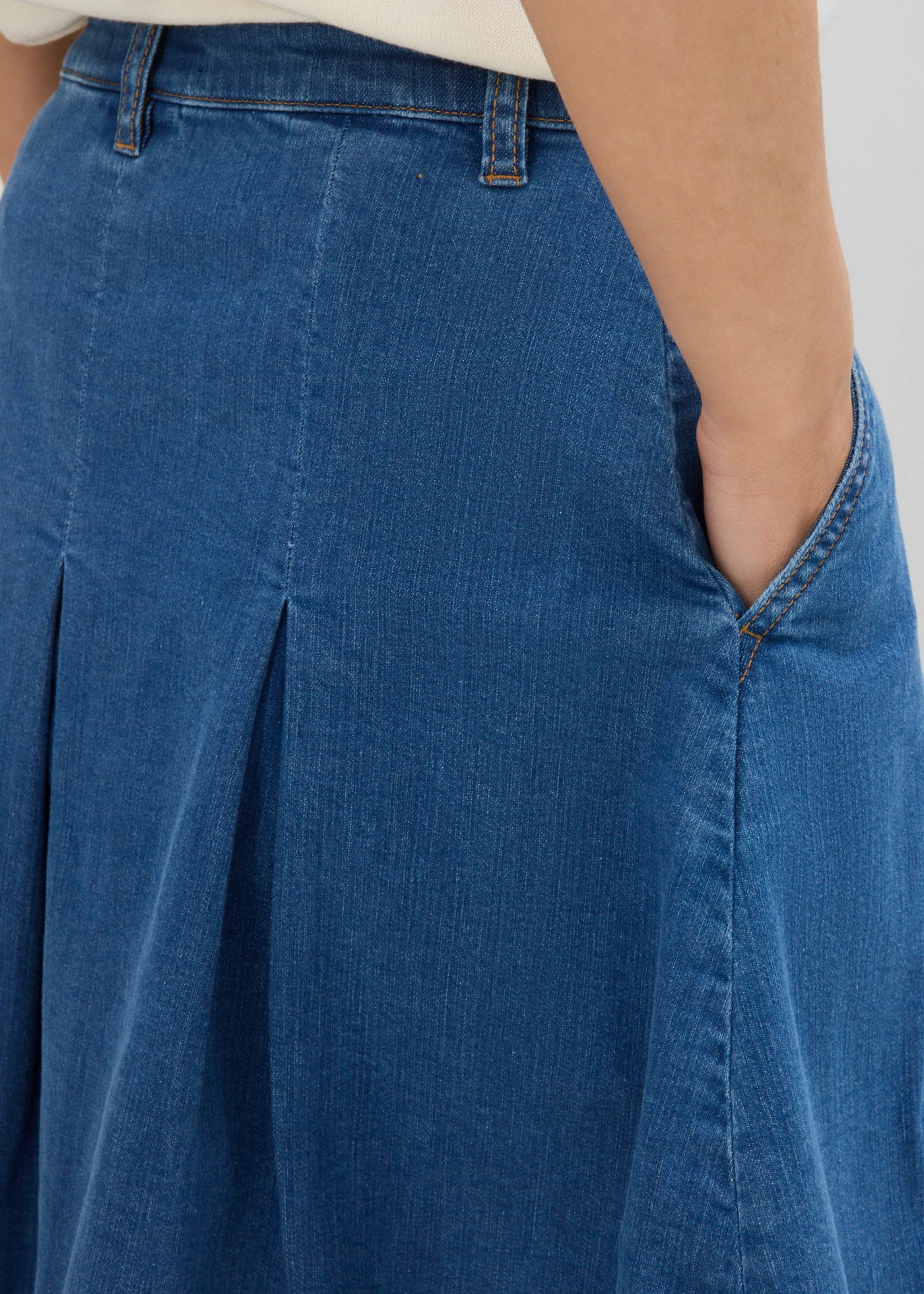 Džínová sukně Mid Waist, sklady • modrý denim used • bonprix obchod