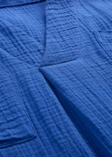 Robe caftan en gaze de coton douce • bleu cobalt • Boutique bonprix