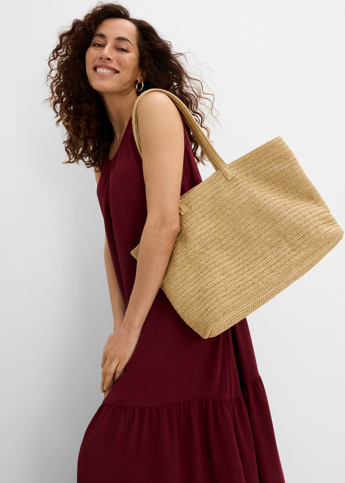 Wijde maxi jurk • esdoornrood • product-page.page-title-suffix