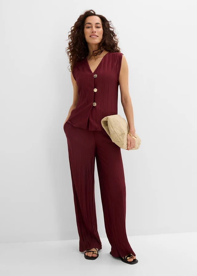 Pantalon en jersey plissé • rouge érable • product-page.page-title-suffix