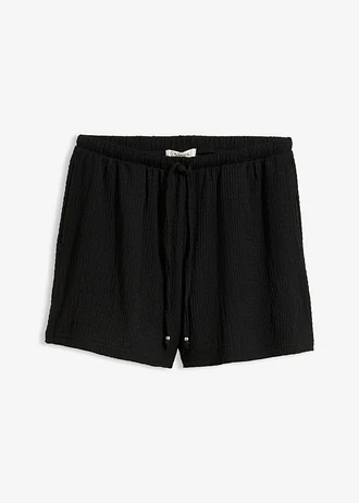 Casual short van gestructureerde crêpe