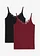 Lot de 2 tops à dentelle, Couleur: rouge érable/noir