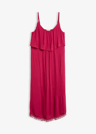 Maxi jurk van gestructureerde viscose