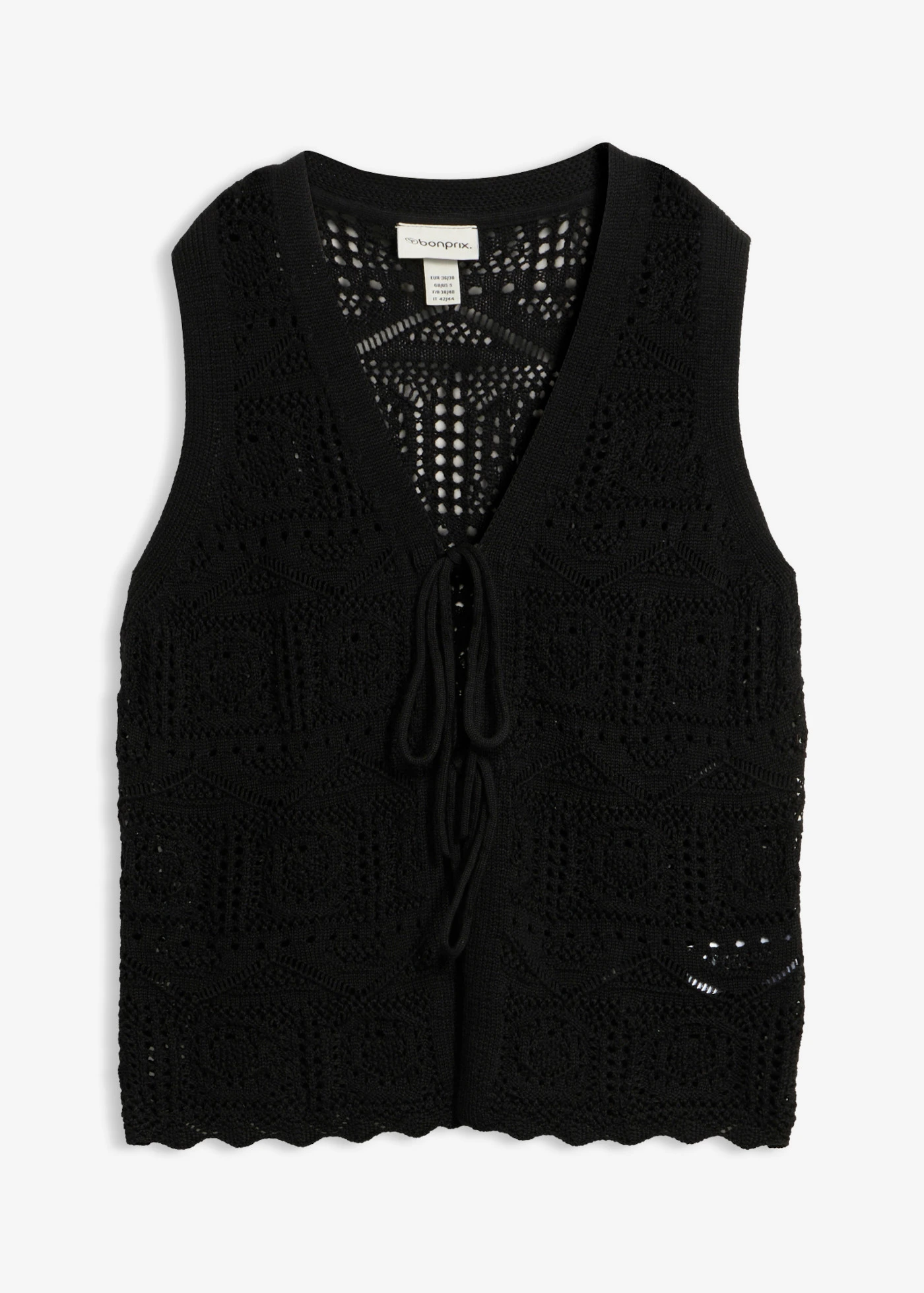 Gilet en maille ajourée • noir • product-page.page-title-suffix