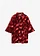 Oversized blouse van gestructureerde viscose, Kleur: ivoorkleur-esdoornrood-mat koraal-donkerbruin met print