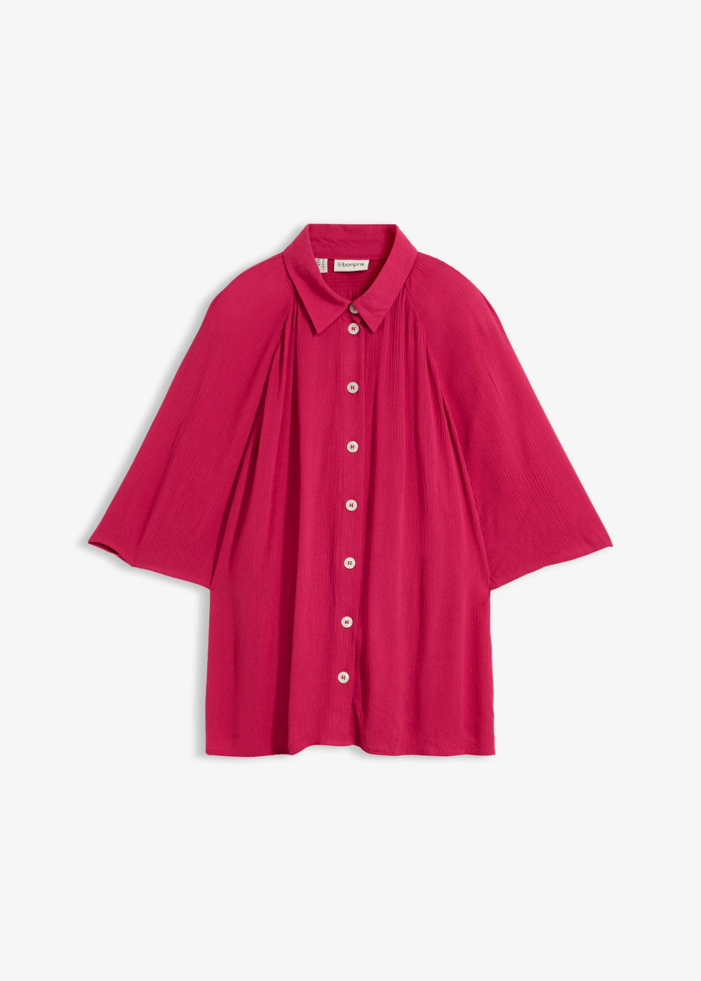 Oversize halenka ze strukturované viskózy • bobulově červená • bonprix obchod