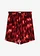 Short en viscose texturée à taille élastiquée, Couleur: ivoire-rouge érable-corail mat-marron foncé imprimé