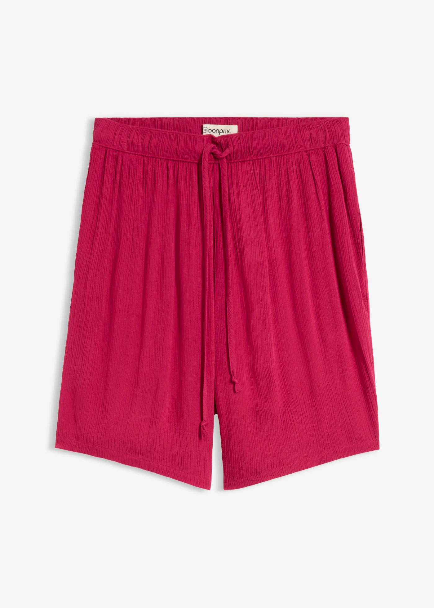 Short en viscose texturée à taille élastiquée • magenta • product-page.page-title-suffix