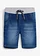 Sweat jeans bermuda, regular fit, Kleur: blauw denim