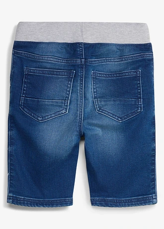 Džínové bermudy bez zapínání, z teplákoviny, střih Regular Fit • modrý denim • bonprix obchod
