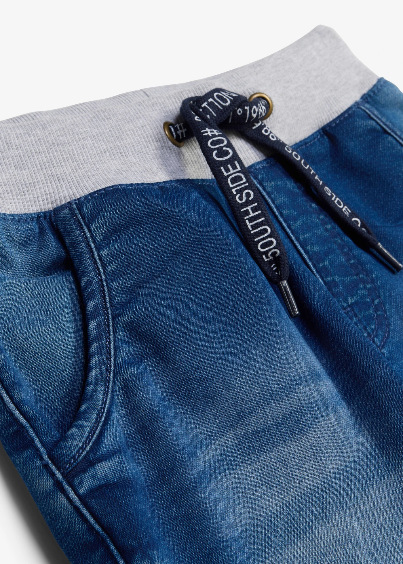 Bermudy dresowe z gumką w pasie, regular fit • niebieski denim • sklep bonprix