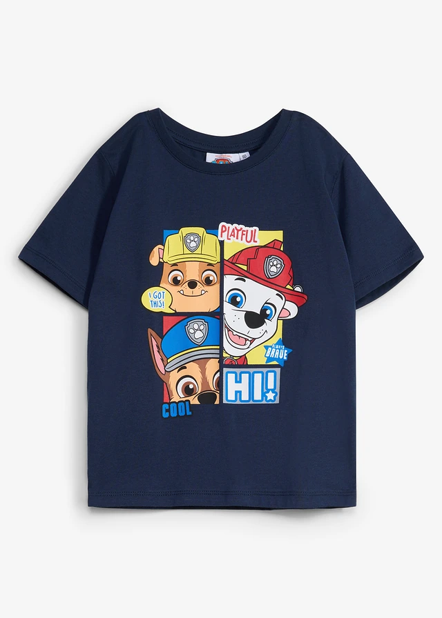 T-shirt z czystej bawełny z motywem Paw Petrol • ciemnoniebieski z nadrukiem • sklep bonprix