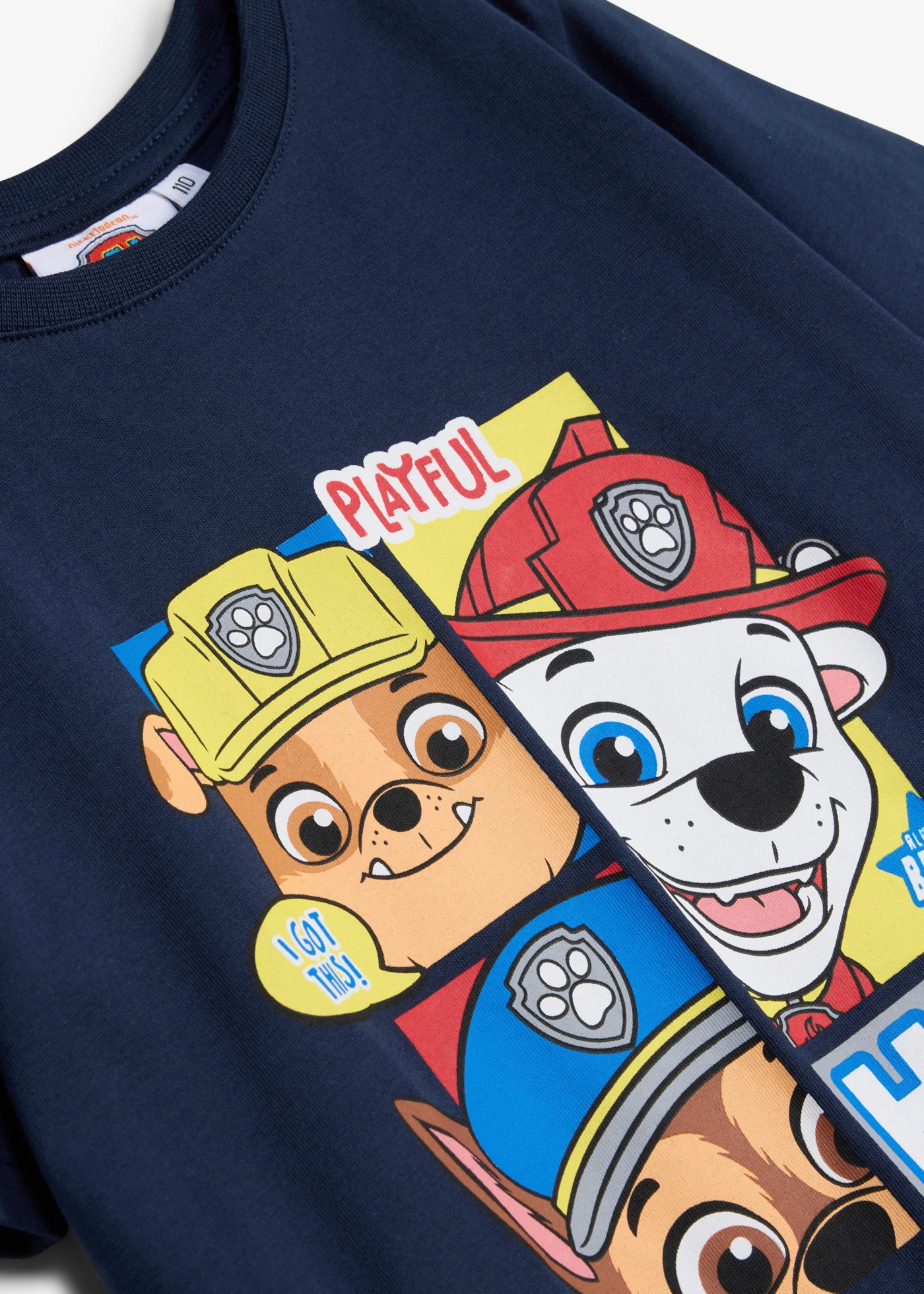 T-shirt z czystej bawełny z motywem Paw Petrol • ciemnoniebieski z nadrukiem • sklep bonprix