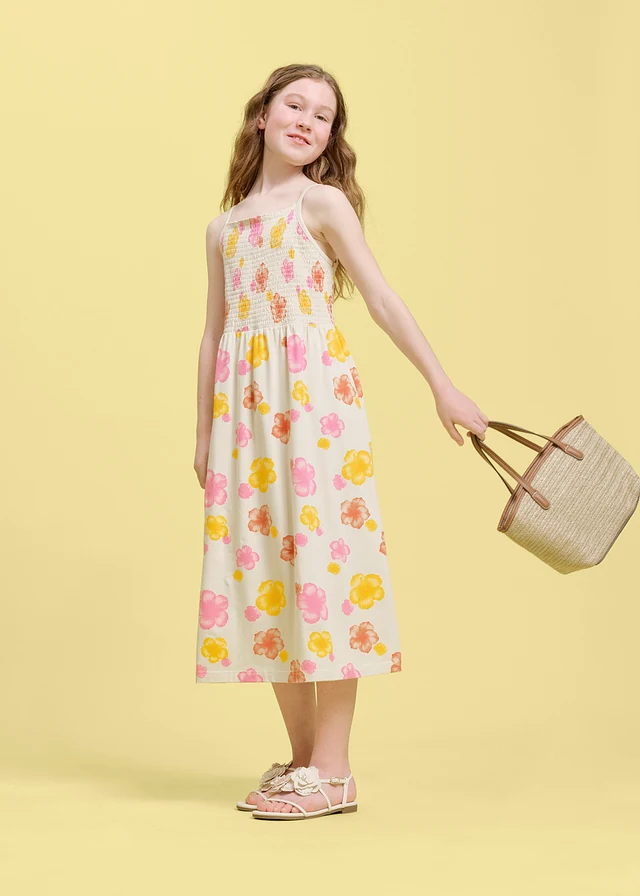 Jersey jurk van een elastische katoenmix • zilverkleur gebloemd • product-page.page-title-suffix