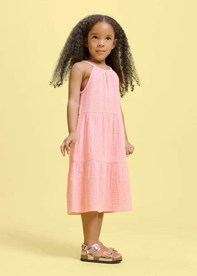 Jurk van luchtige mousseline, Kleur: soft roze