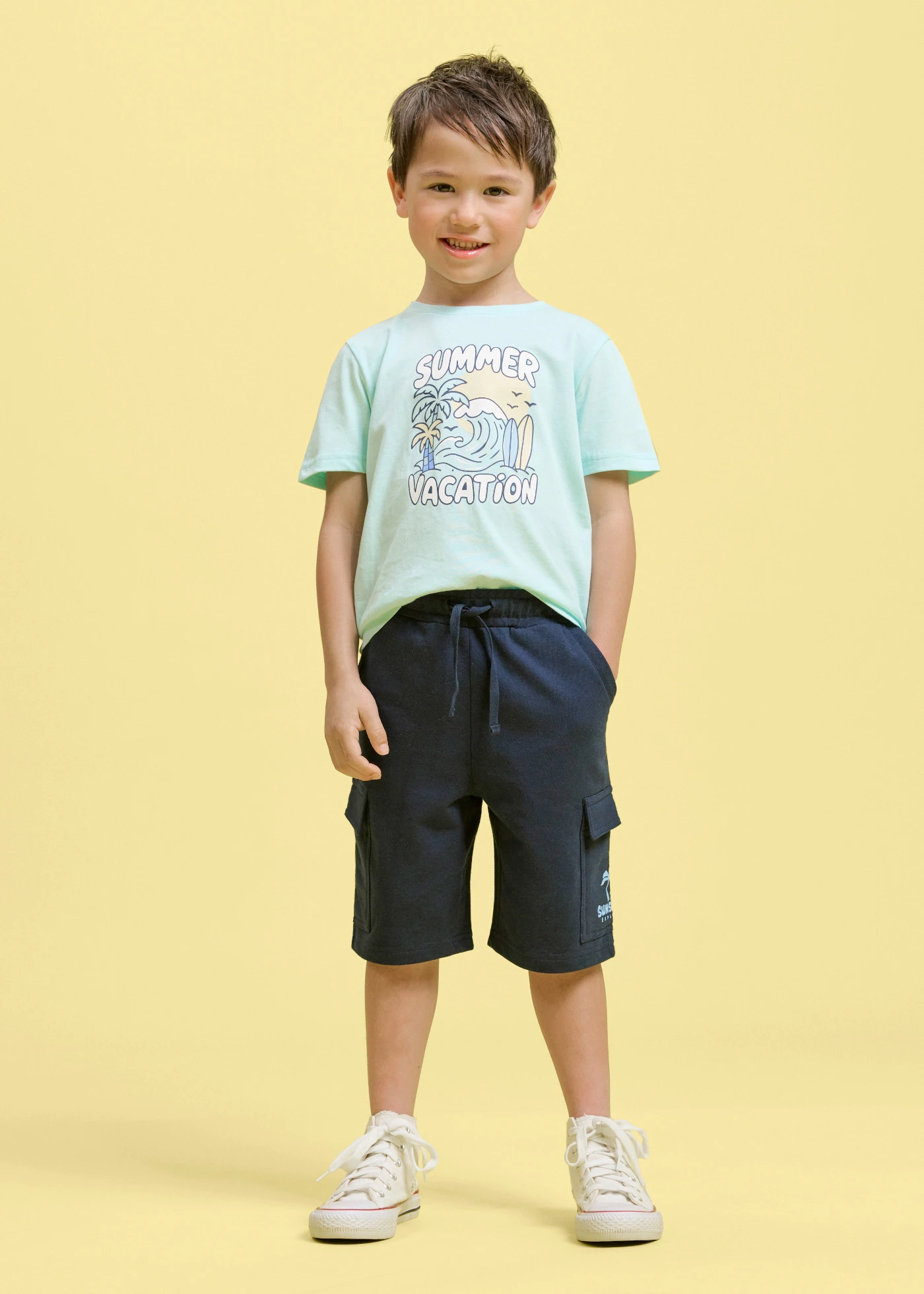 Bermude casual în stil cargo, din bumbac organic 100% • bleumarin • magazin bonprix