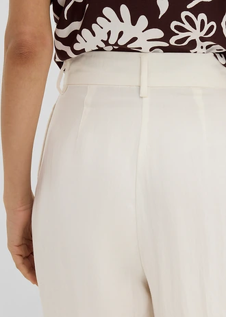 Zomerse bandplooibroek van een viscosemix • wolwit • bonprix online shop