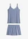 Pyjashort en jersey pointelle, Couleur: bleu fumé