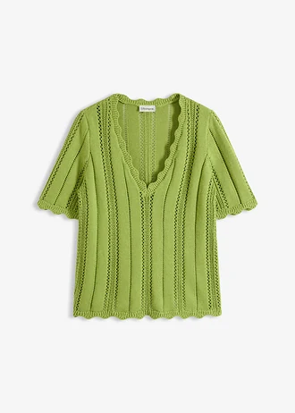Gebreid shirt met diepe halslijn