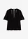 Gebreid shirt met diepe halslijn, Kleur: zwart