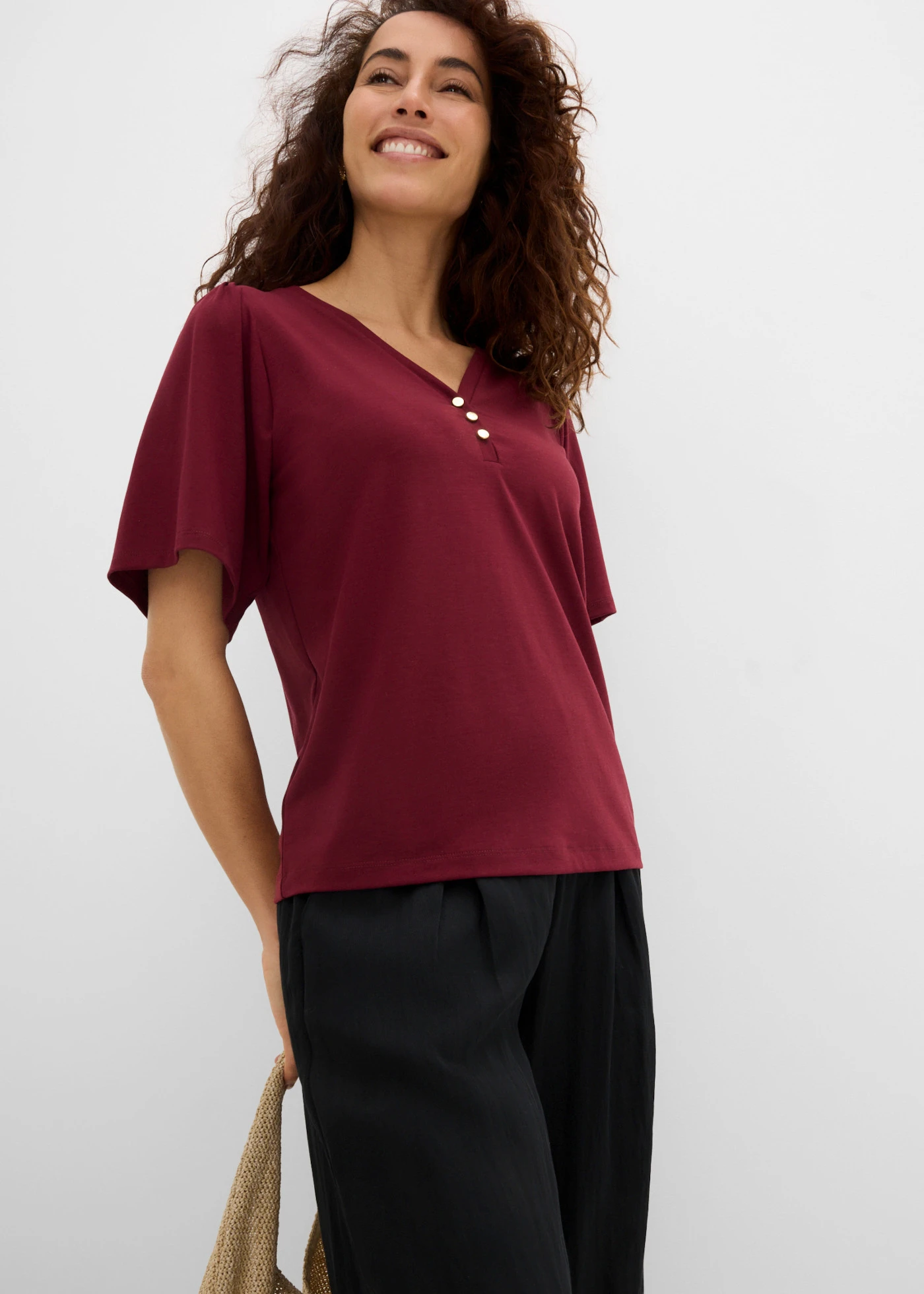 T-shirt à col boutonné • rouge érable • product-page.page-title-suffix
