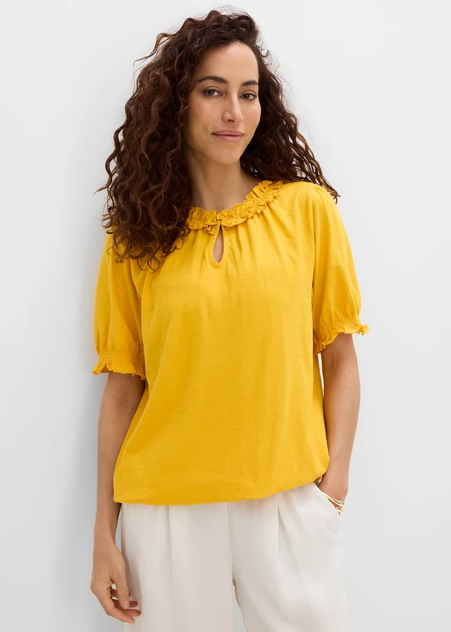 Bluză din bumbac • galben șofran • magazin bonprix