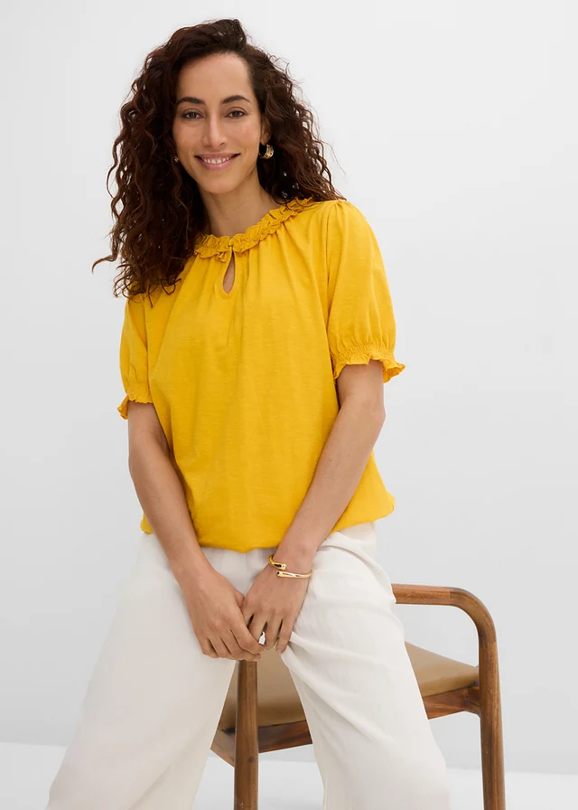 Shirt van katoen • saffraangeel • product-page.page-title-suffix