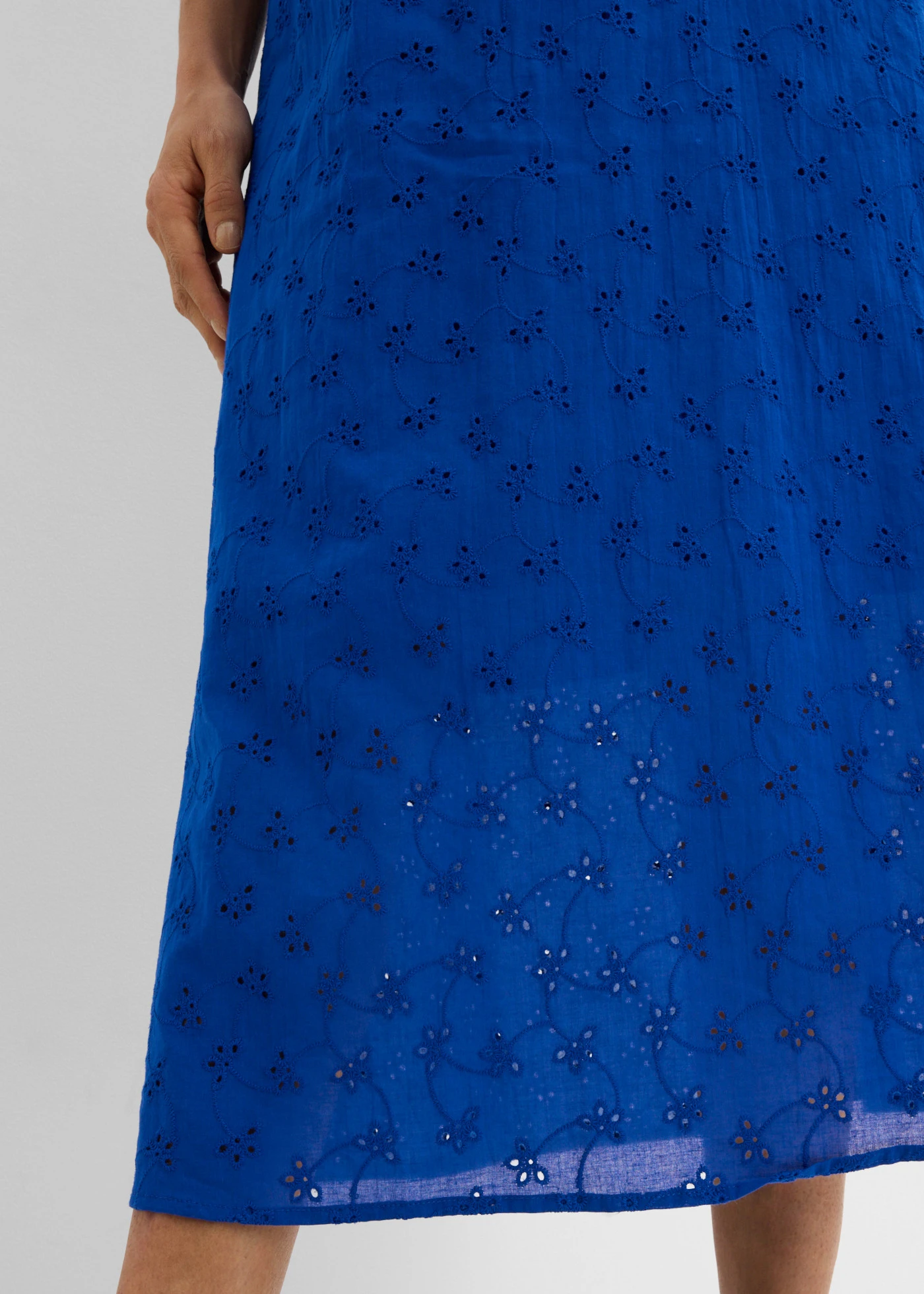 Fustă midi din bumbac 100% • albastru-cobalt • magazin bonprix