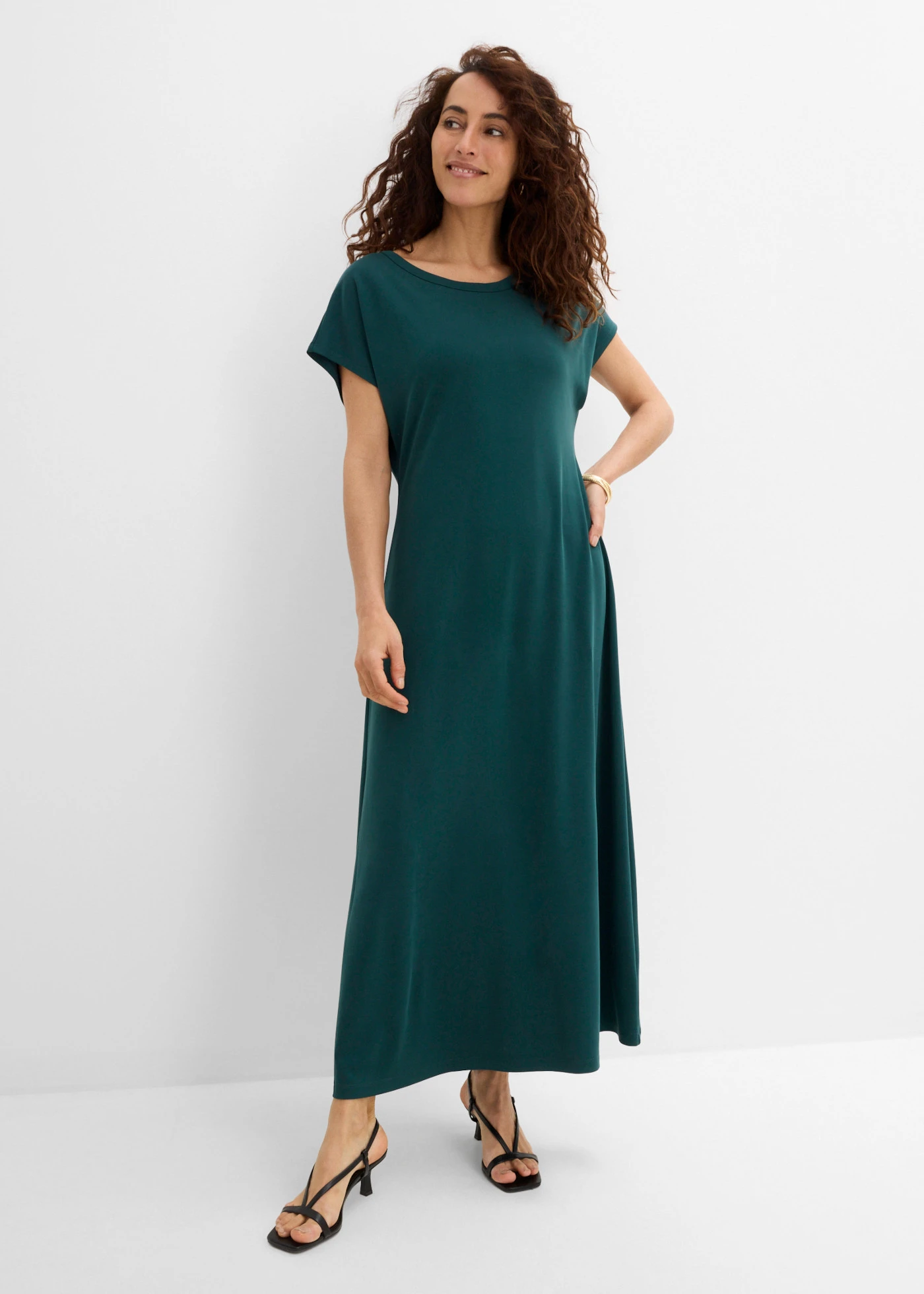 Midi šaty z mäkkého viskózového mixu • tmavozelená • obchod bonprix