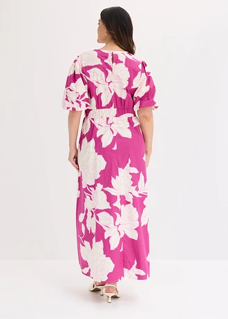 Robe longue 100% coton • rose-fuchsia floral plus size • Boutique bonprix