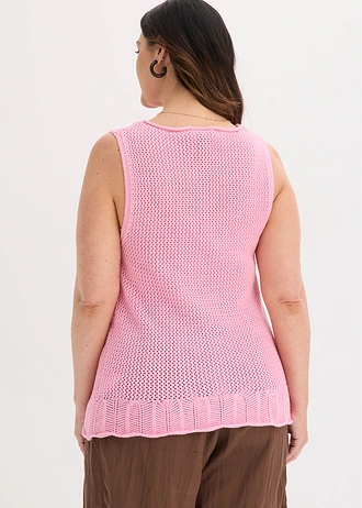 Gilet sans manches en maille, Couleur: rose
