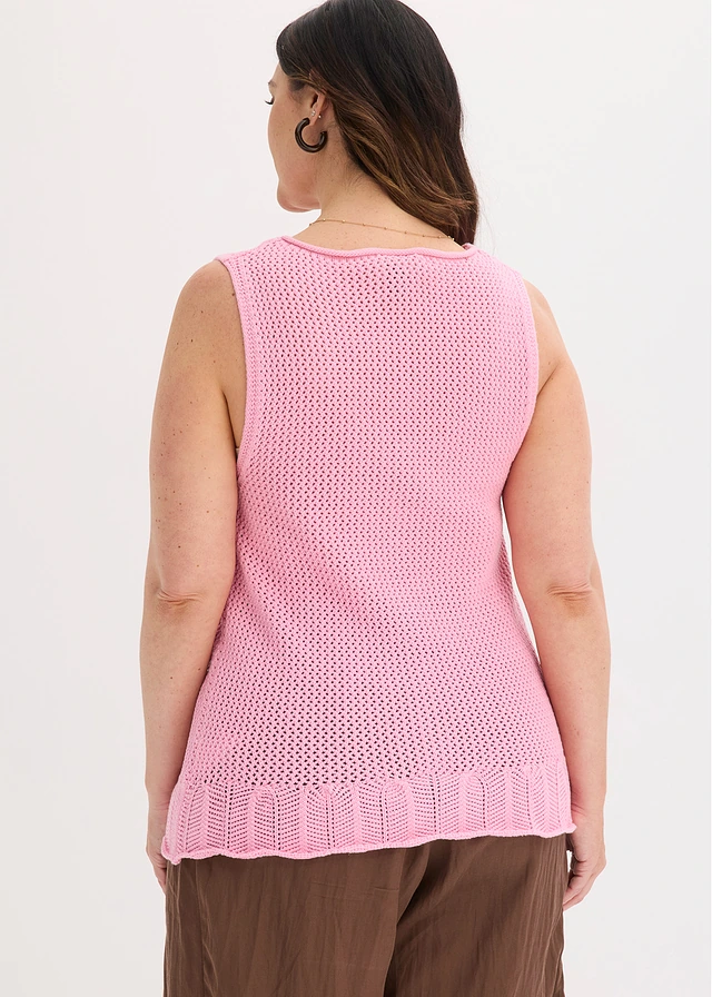 Gilet sans manches en maille, Couleur: rose