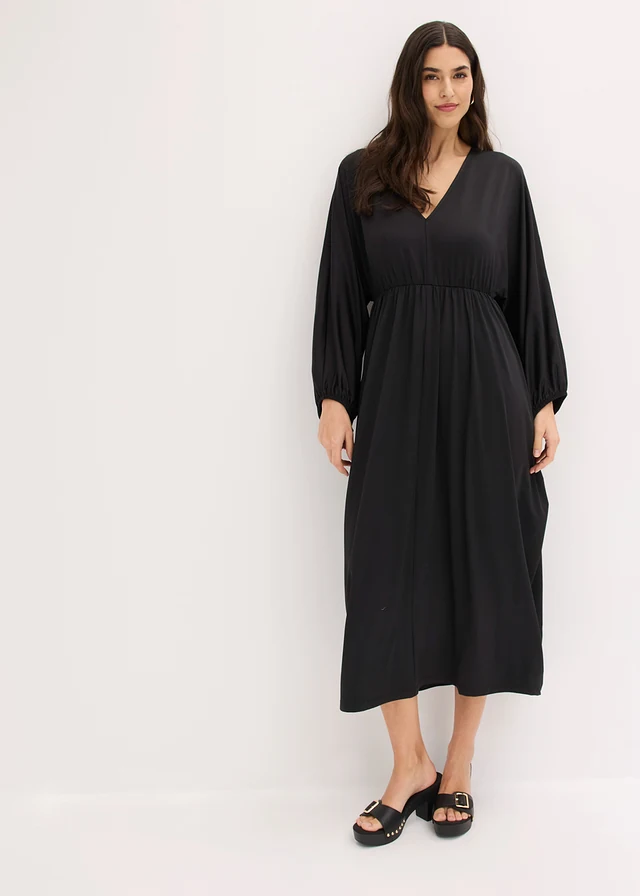 Robe midi avec décolleté plongeant • noir • product-page.page-title-suffix