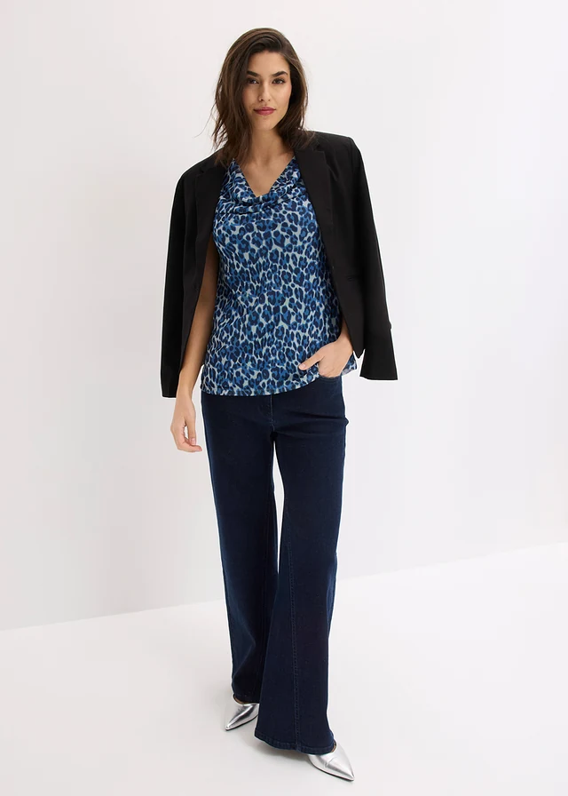 Top cu decolteu tip cascadă • bleumarin leo • magazin bonprix
