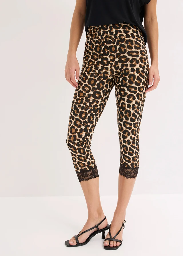 Capri legging met kant • lichtsand luipaardprint • product-page.page-title-suffix