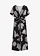 Rochie din jerse cu drapaj, culoare: negru/alb