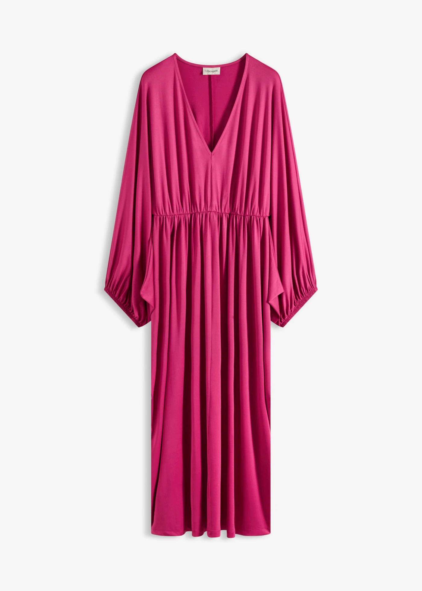 Midi jurk met diepe hals • fuchsiapink • product-page.page-title-suffix