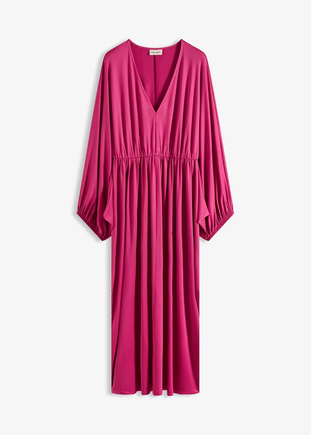 Midi ruha mély nyakkivágással • fukszia pink • bonprix áruház