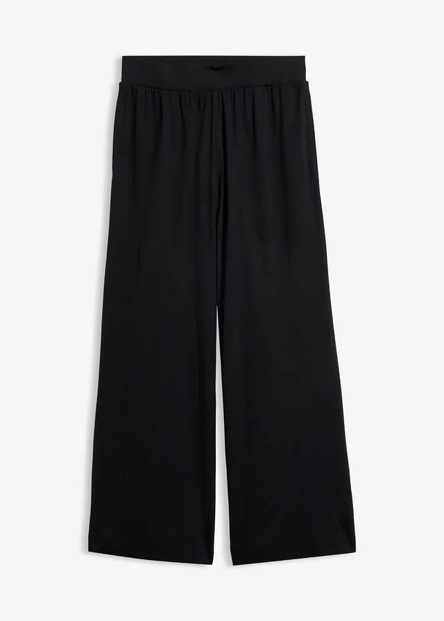 Pantalon en jersey doux avec modal, Couleur: noir